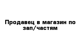 Продавец в магазин по зап/частям 